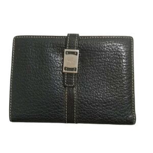 Authentic Salvatore Ferragamo Black Leather Long Double Sided Bifold Wallet